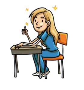 student sitting at desk
