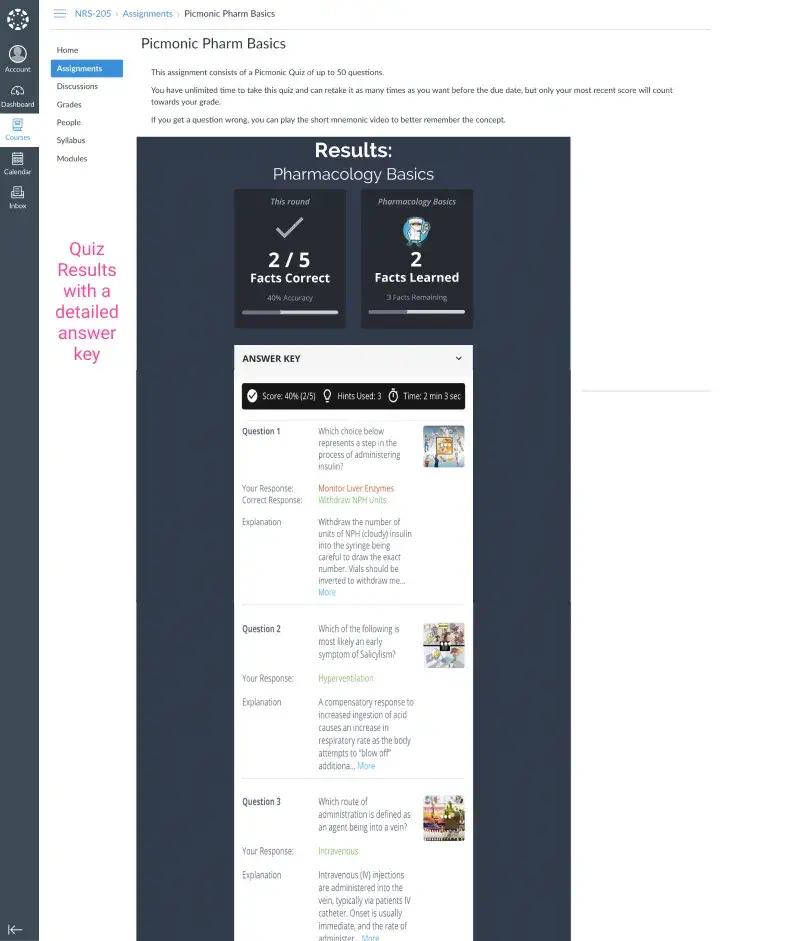 screenshot of picmonic pharmacology books