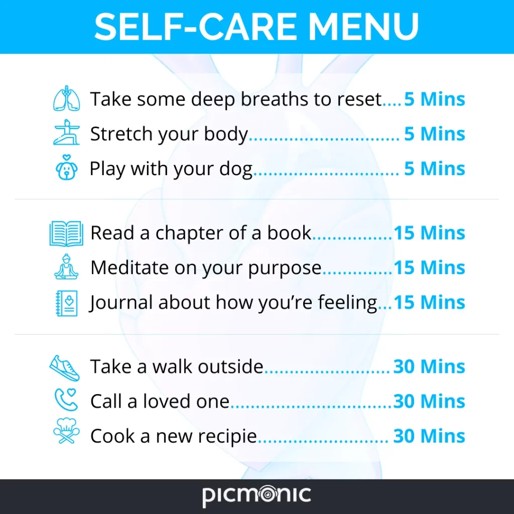 self-care menu