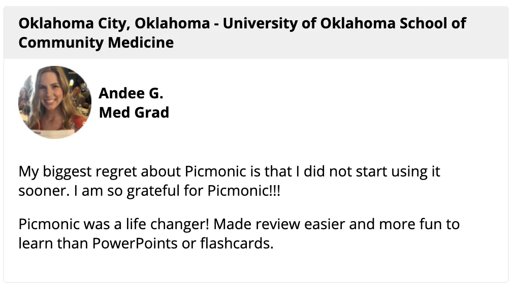 picmonic medical review and testimonial