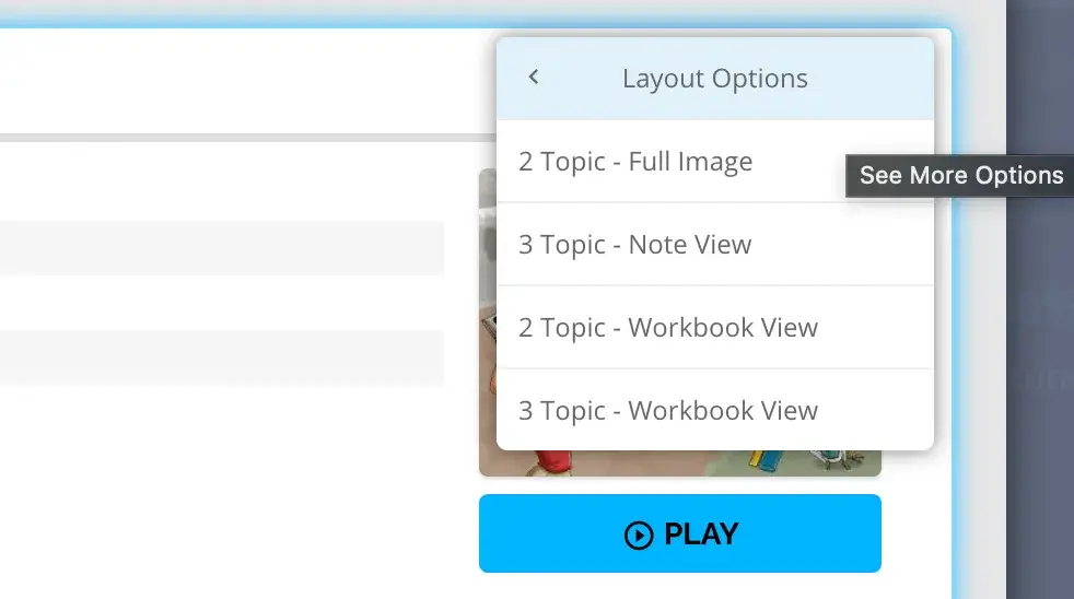 layout options screenshot