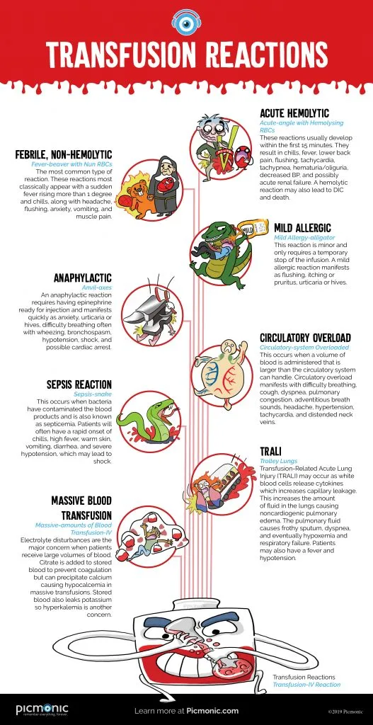 transfusion reactions infographic