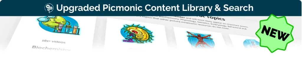 upgraded picmonic content library & search